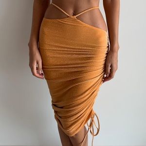 BANANHOT | Shimmer Skirt - Orange | Size: M-L
